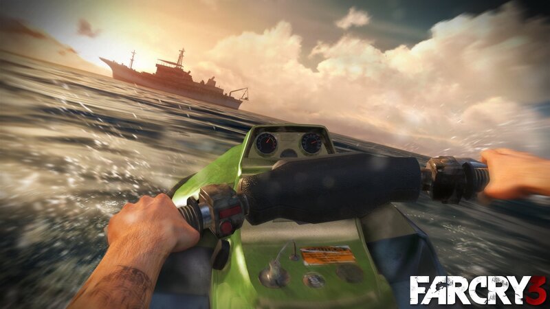 Person on Jet Ski — Green, Dramatic