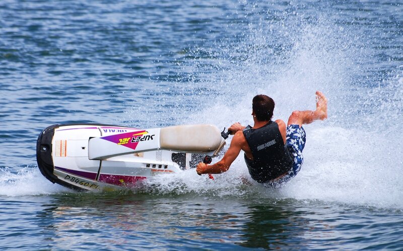 Person on jet ski in water