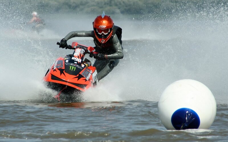 Person on Jet Ski — Orange