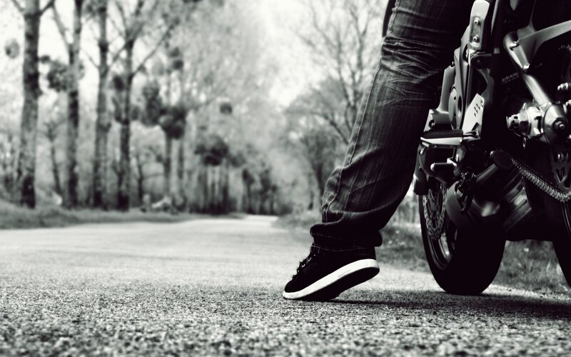 Person on Motorcycle — Black, Calm