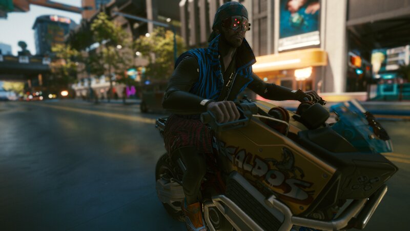 Person on Motorcycle — Blue, Dramatic, Sunset, 3d Render