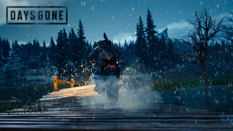 Person on Motorcycle — Blue, Dramatic, Winter