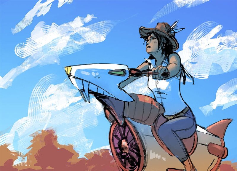 Person on Motorcycle — Blue, Dynamic