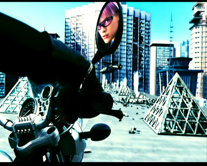 Person on Motorcycle — Blue