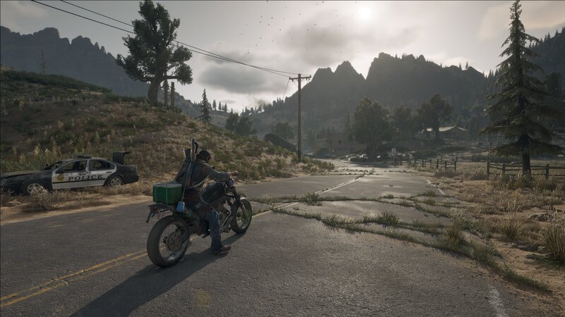 Person on Motorcycle — Gray, Desolate