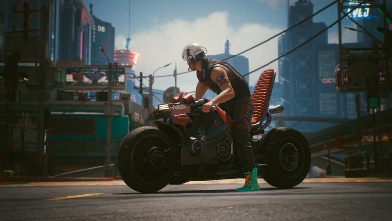 Person on Motorcycle — Gray, Dramatic, Afternoon, 3d Render