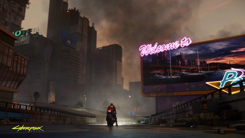Person on Motorcycle — Gray, Dramatic, Sunset