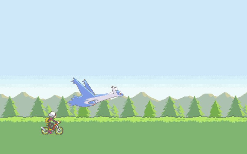 Person on Motorcycle — Green, Calm
