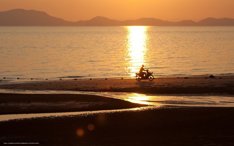 Person on Motorcycle — Orange, Serene