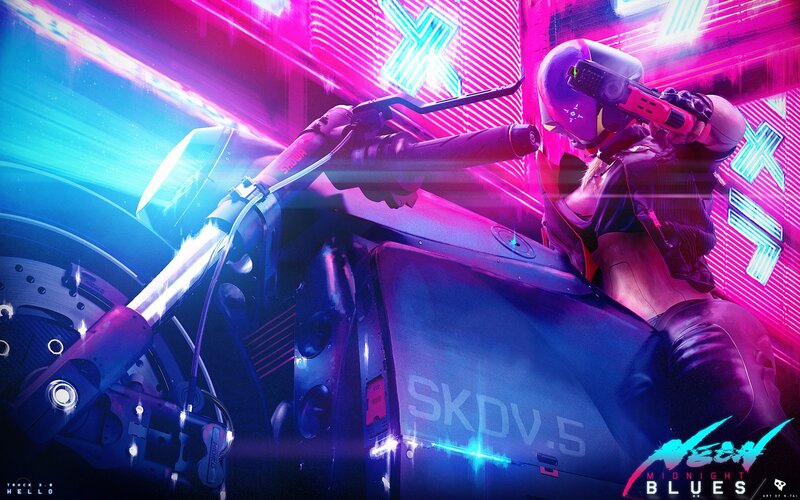 Person on Motorcycle — Pink