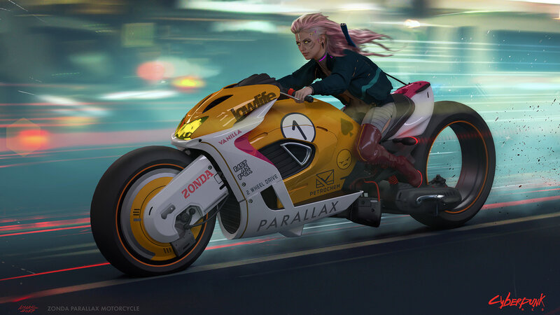 Person on Motorcycle — Yellow, Dynamic