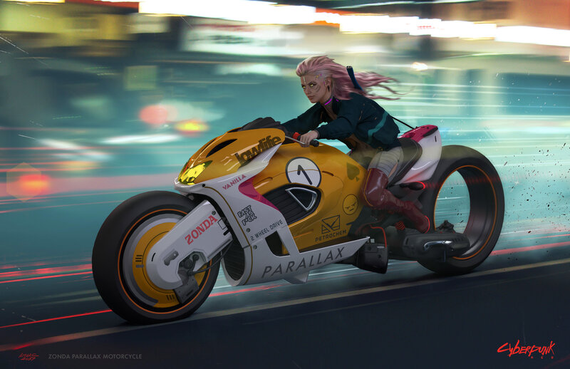 Person on Motorcycle — Yellow