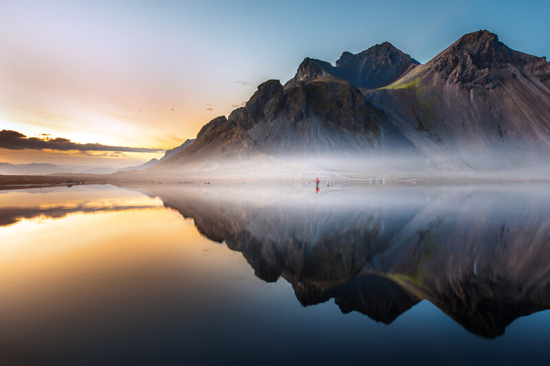 Person on Mountain Lake