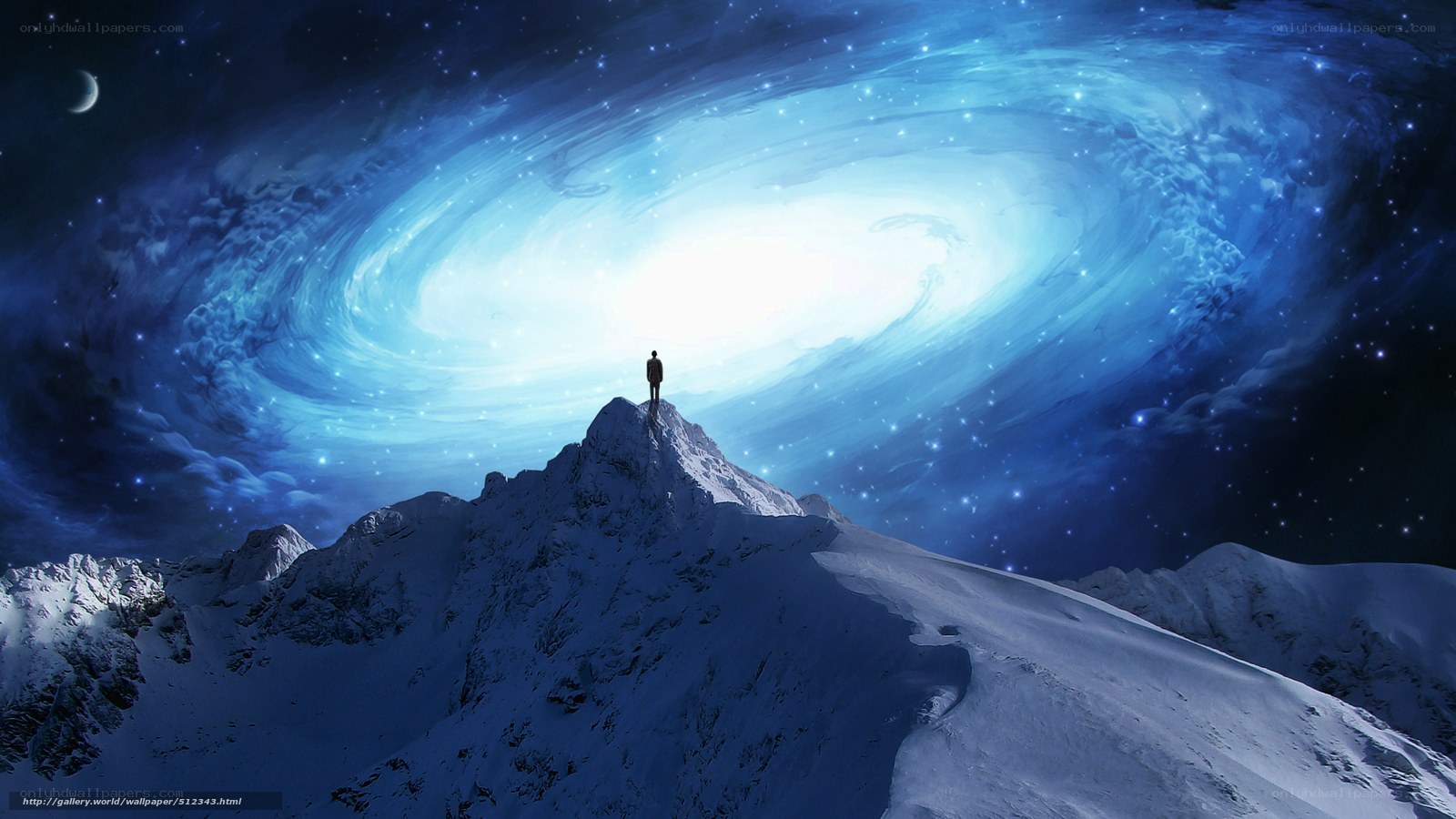 Person on mountain peak