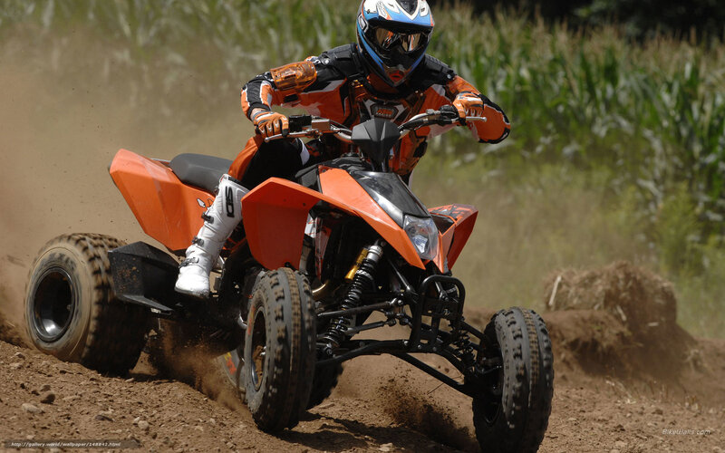 Person on Orange ATV — Action