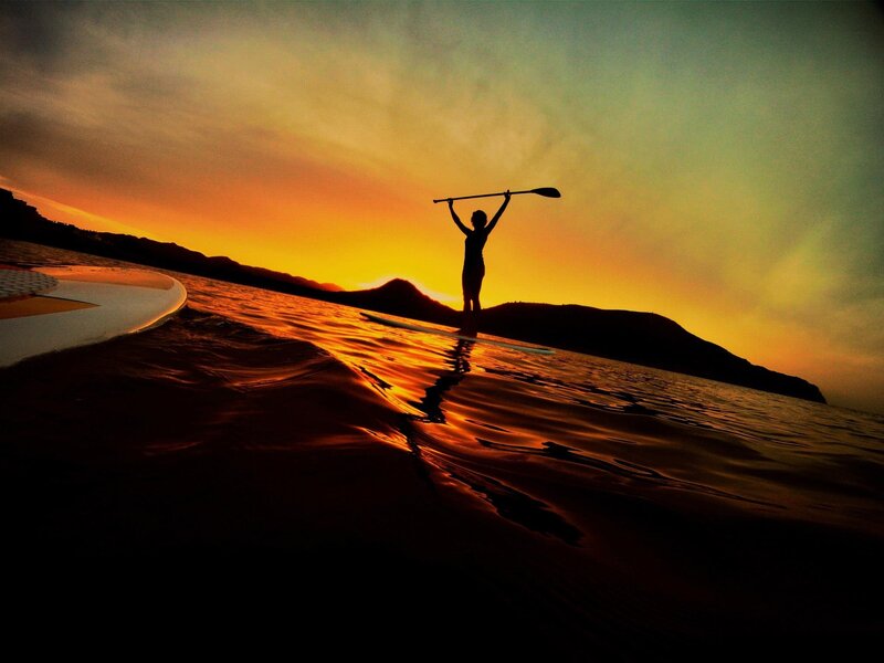 Person on Paddleboard — Orange, Dramatic