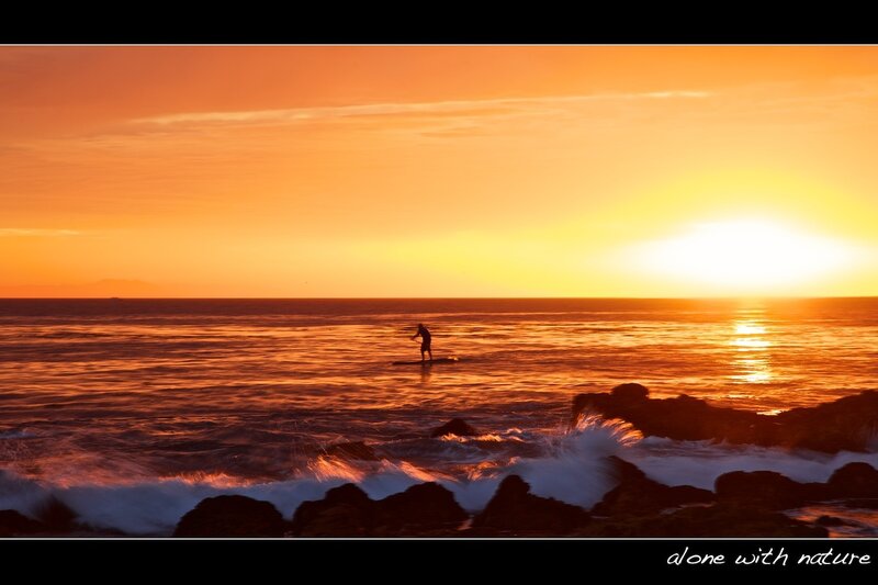 Person on Paddleboard — Orange, Serene