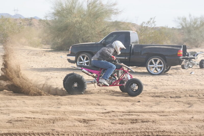 Person on Pink Atv
