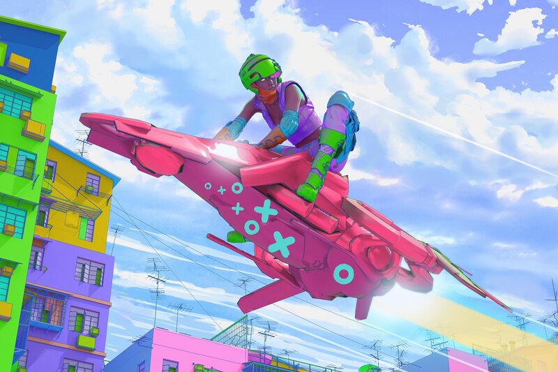 Person on Pink Jet