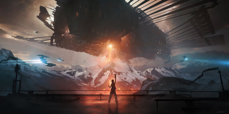 Person on Platform — Orange