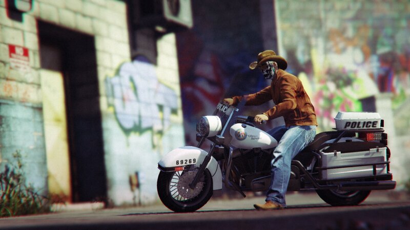 Person on Police Motorcycle