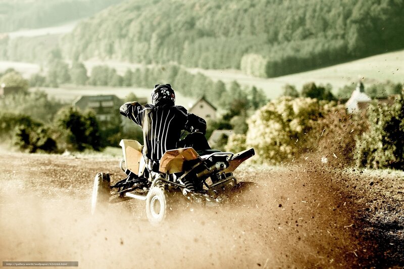 Person on Quad Bike — Brown, Dynamic