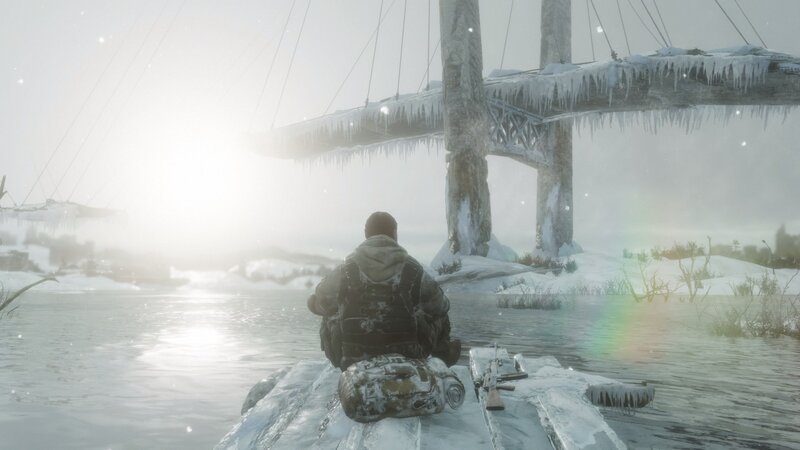 Person on Raft in Snow