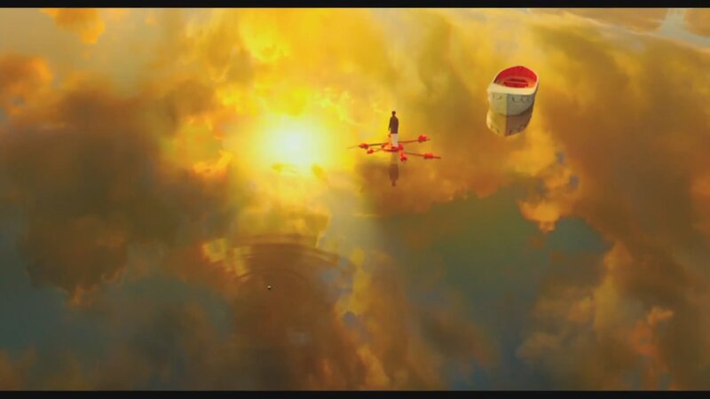 Person on Red Drone