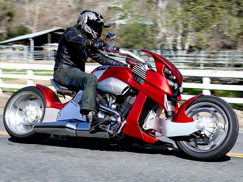 Person on Red Motorcycle