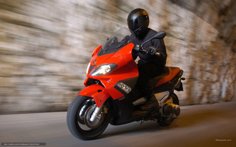 Person on Red Scooter — Dynamic, Photograph, Helmet