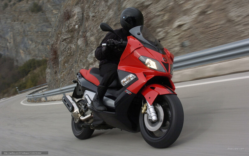 Person on Red Scooter — Dynamic, Photograph, Road