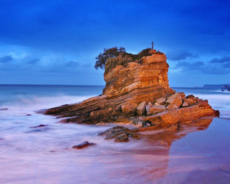 Person on Rock Formation