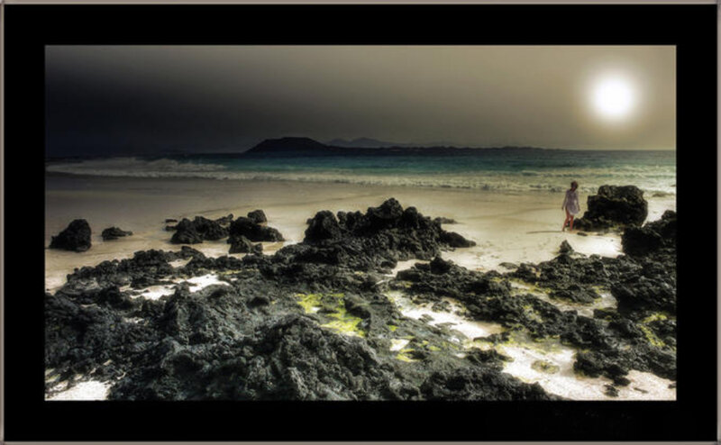 Person on Rocky Beach