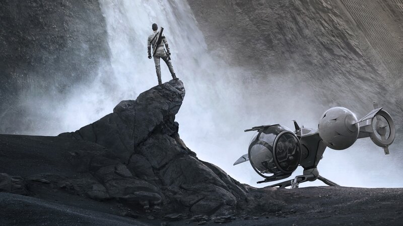 Person on Rocky Outcrop — Gray
