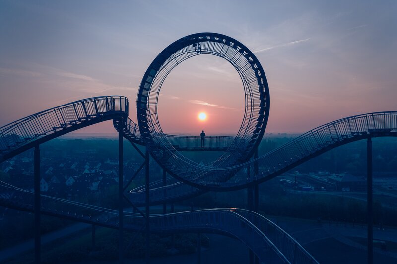 Person on Roller Coaster — Blue