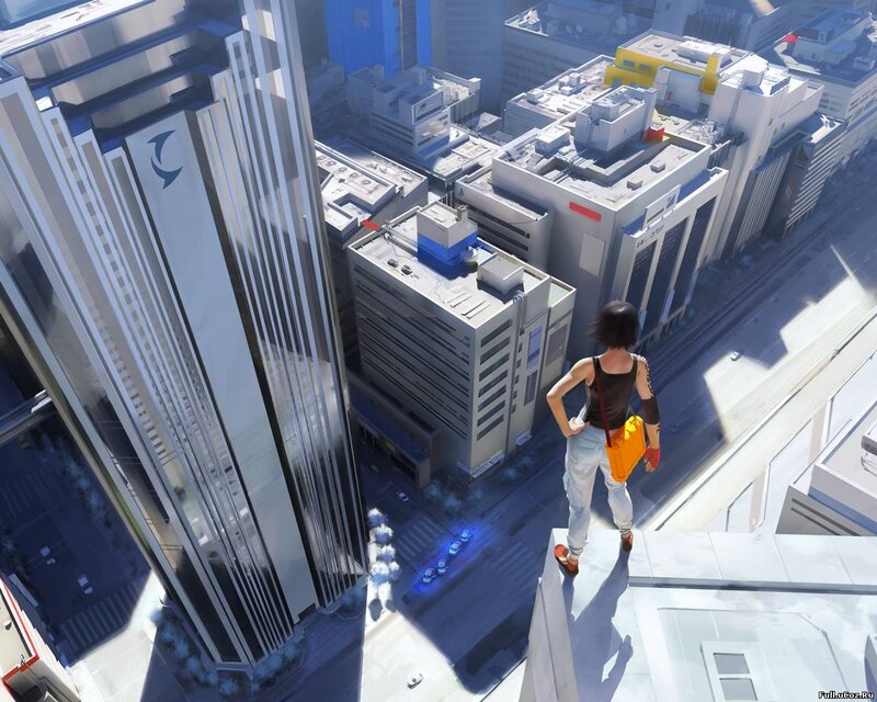 Person on Rooftop — Gray, Dramatic, Afternoon, Digital Art, Cityscape, Skyscraper