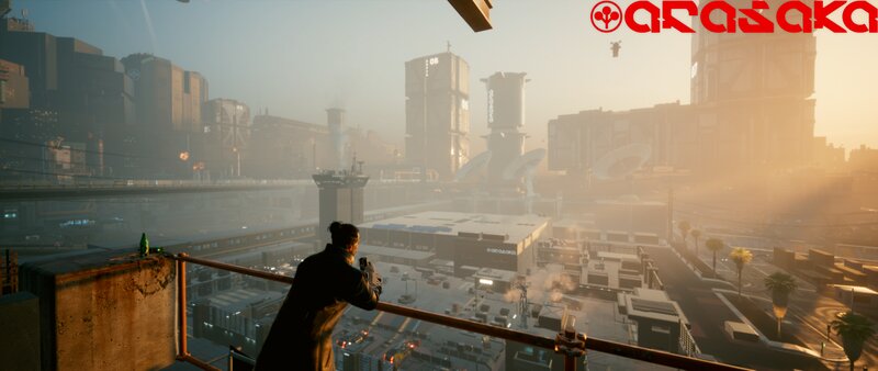 Person on Rooftop — Orange, Dramatic, Sunset, 3d Render