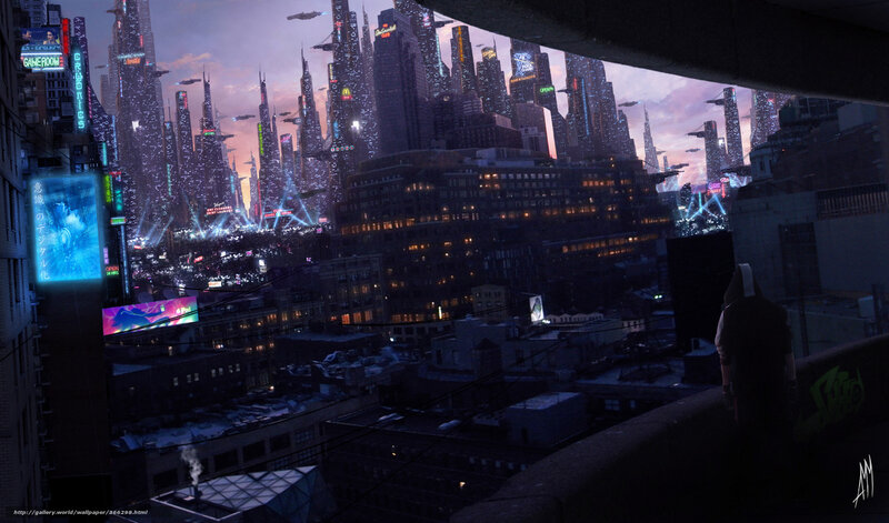 Person on Rooftop — Purple, Dramatic, Night