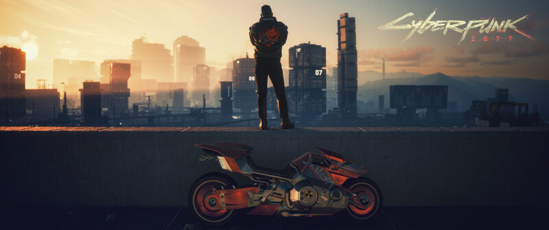 Person on Rooftop with Motorcycle