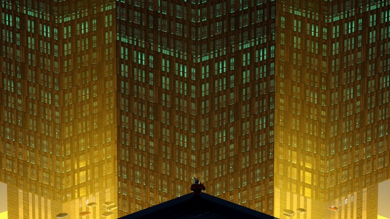 Person on Rooftop — Yellow, Dramatic