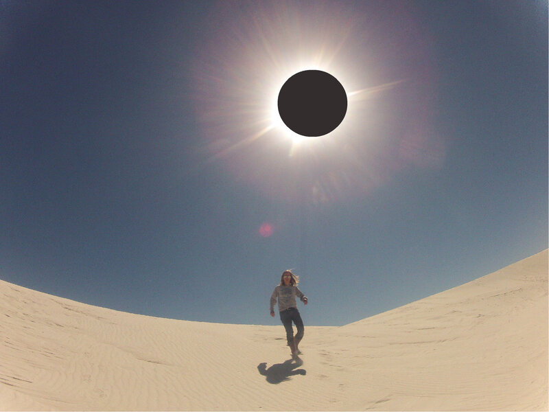 Person on Sand Dune — Blue, Dramatic