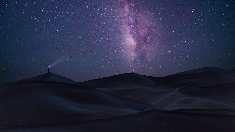 Person on Sand Dune — Purple
