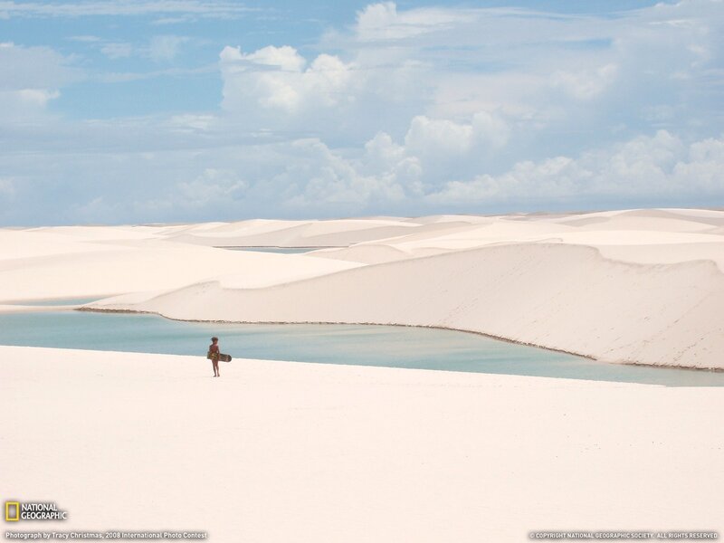 Person on Sand Dunes — White