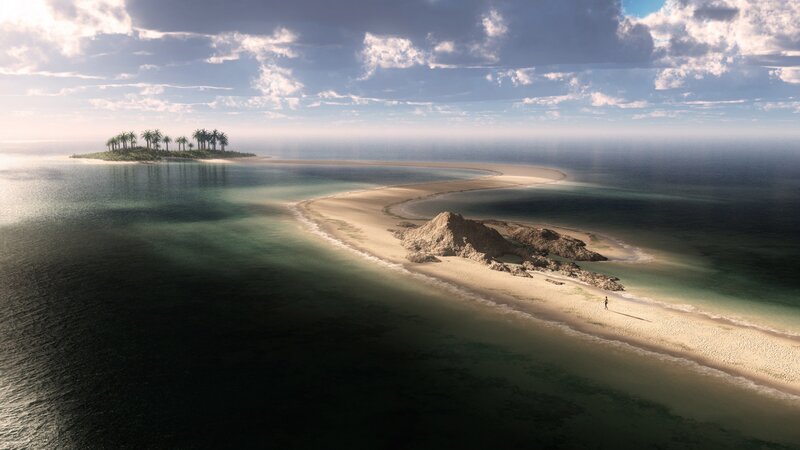Person on Sandy Island