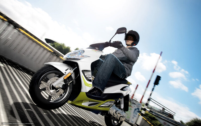 Person on Scooter — White