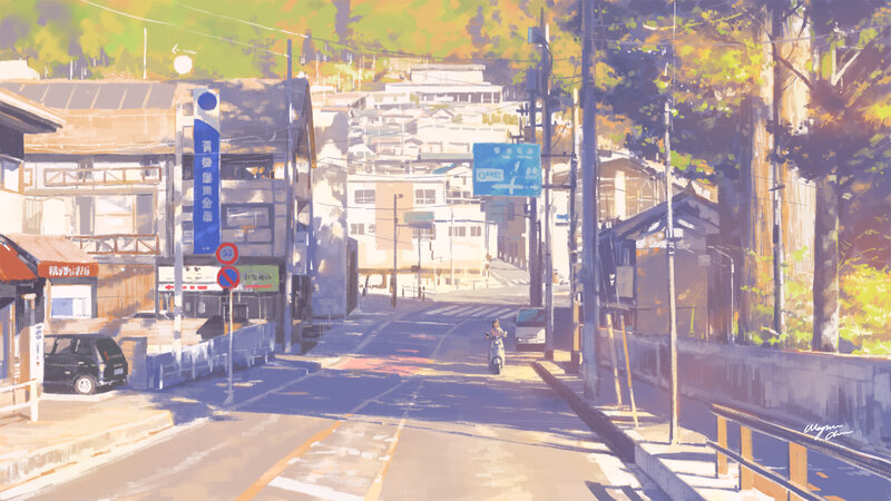 Person on Scooter — Yellow