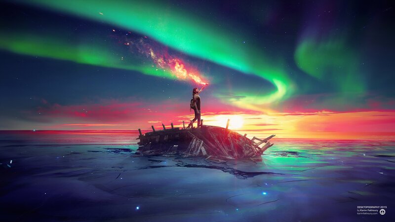 Person on Shipwreck — Green
