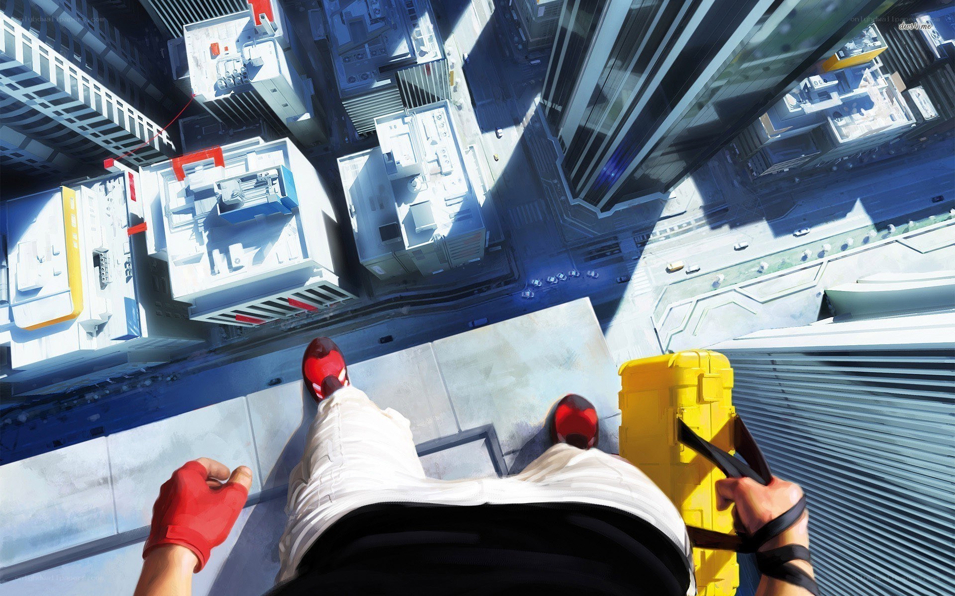 person on skyscraper edge