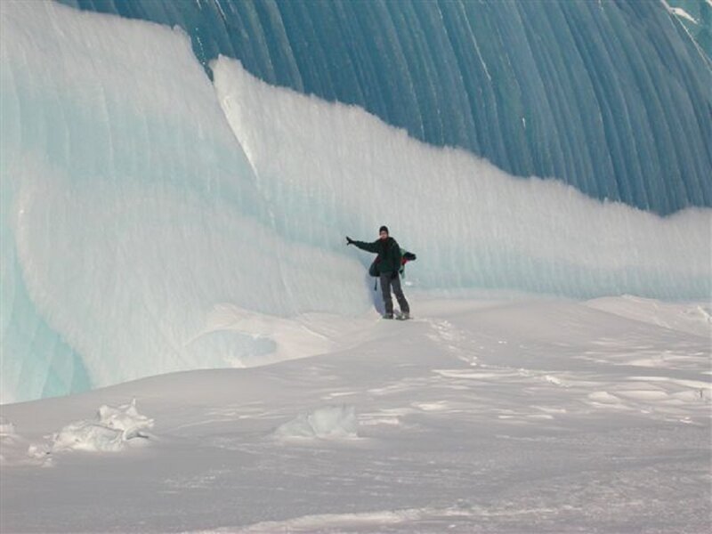 Person on Snowboard — White