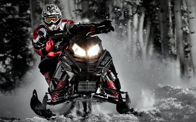 Person on Snowmobile — Black
